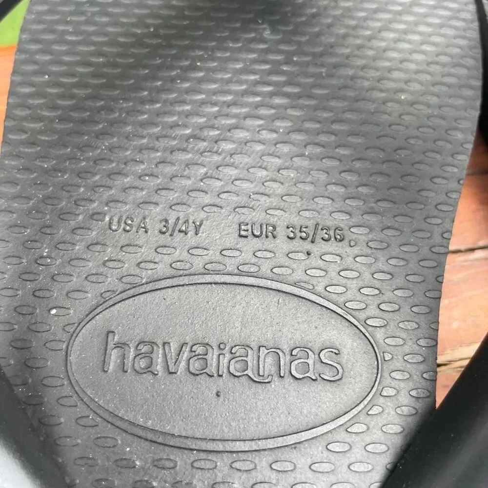 Havaianas Youth 3/4 Black Flip Flops Unisex Sandals